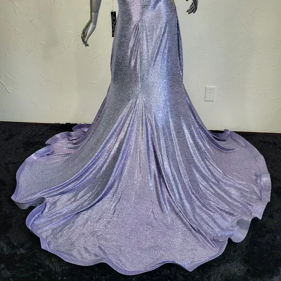 NWT~$530~JOVANI~18/20~LAVENDER MAXI MERMAID ONE SHOULDER PROM EVENING DRESS
